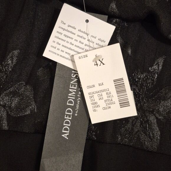 Added Dimensions for Catherines Black Floral Jacquard Skirt 4X Flowy NWT - Picture 5 of 8